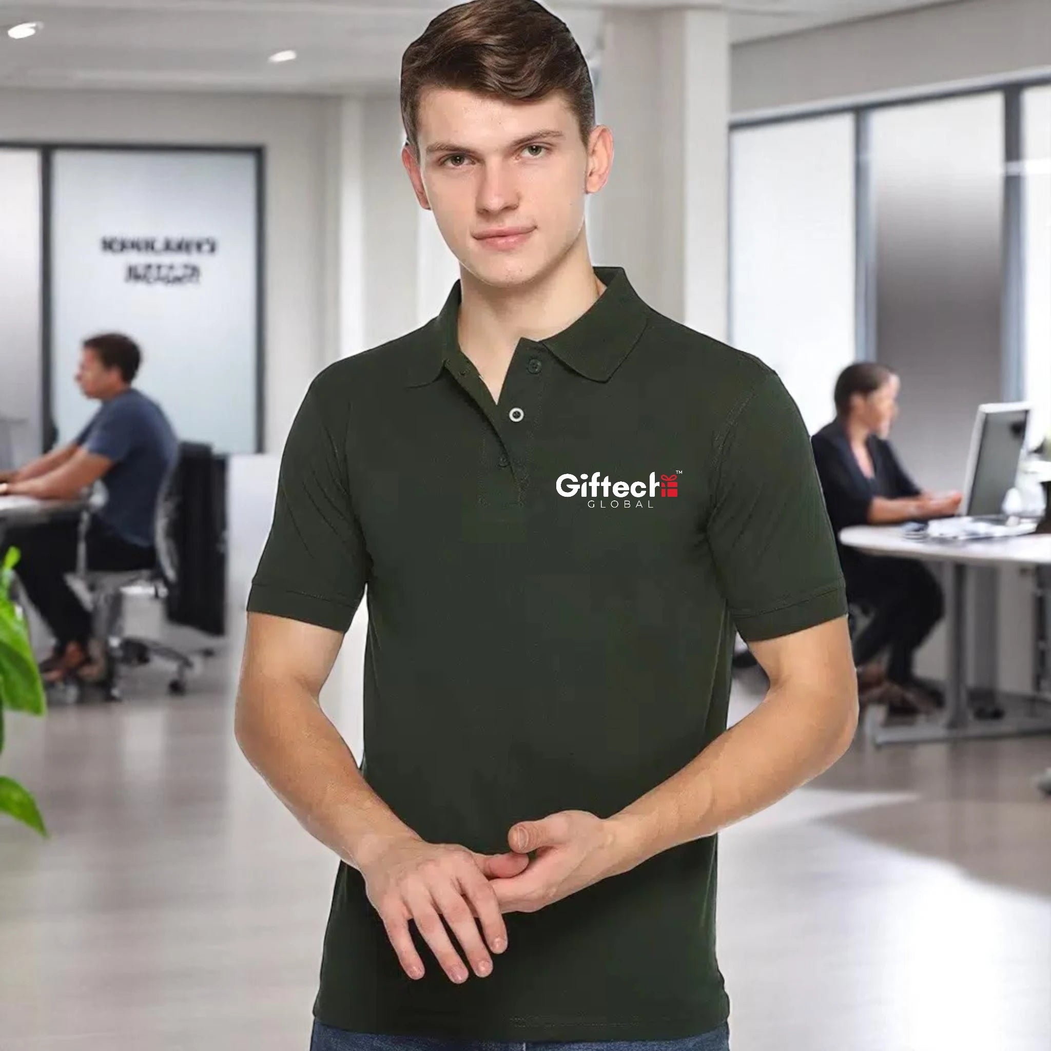 BlendSmart Fast Polo with Embroidered Logo Bottle Green