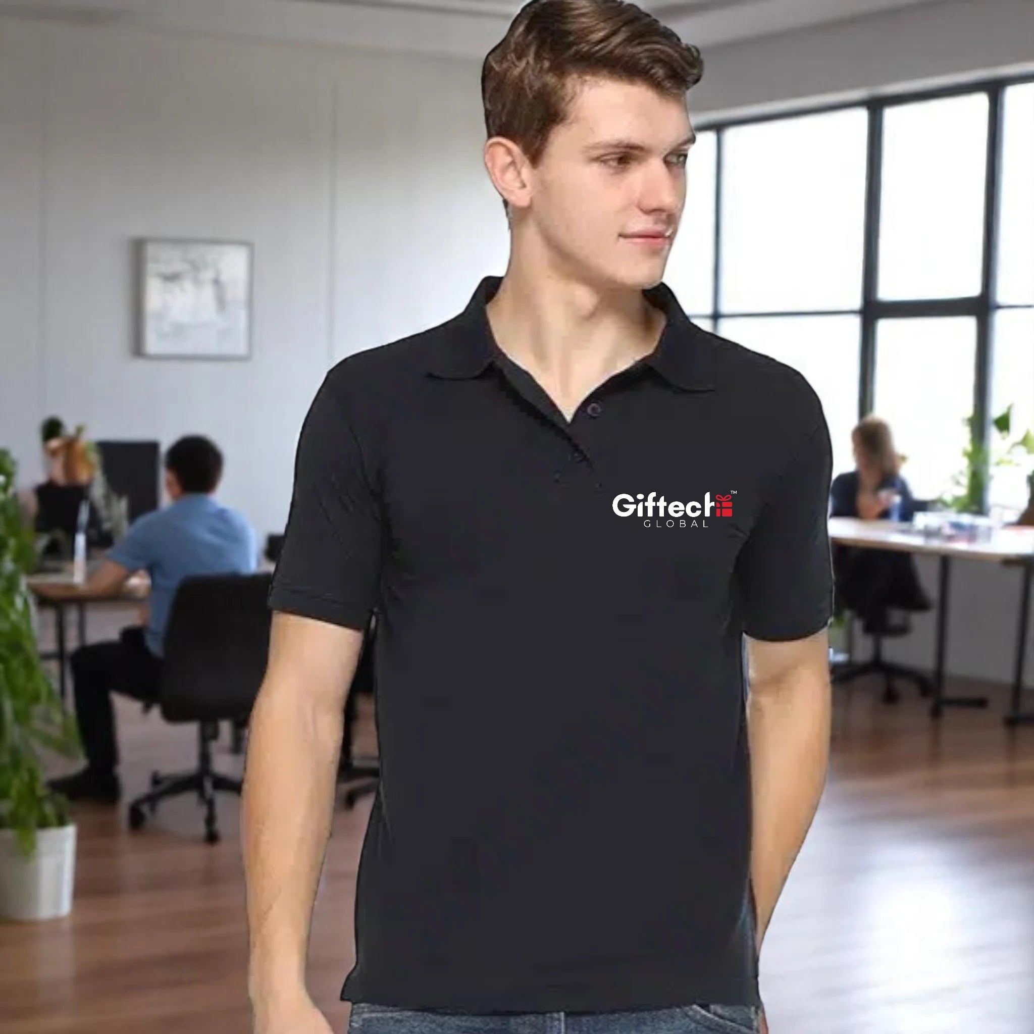BlendSmart Fast Polo with Embroidered Logo Black