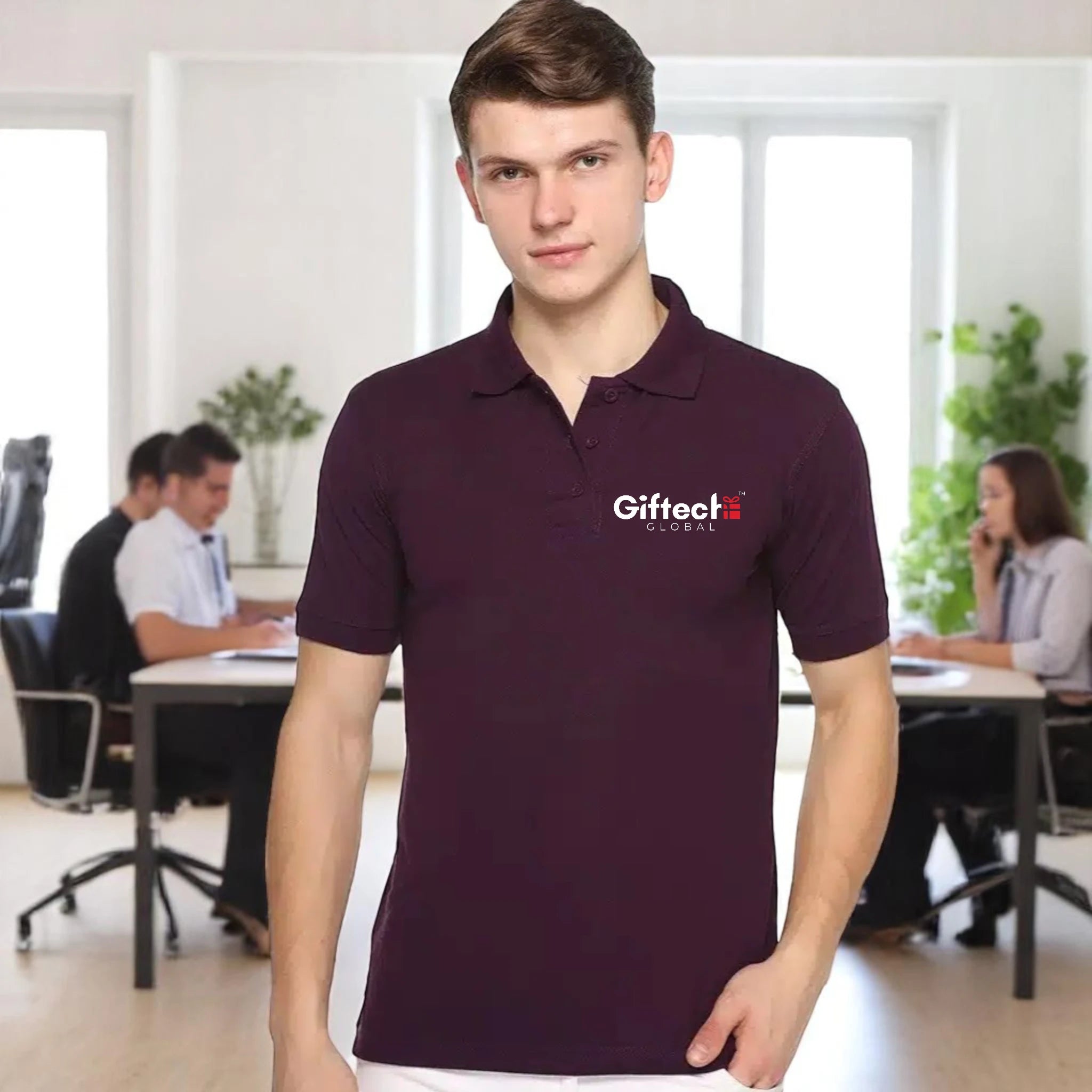 BlendSmart Fast Polo with Embroidered Logo Purple