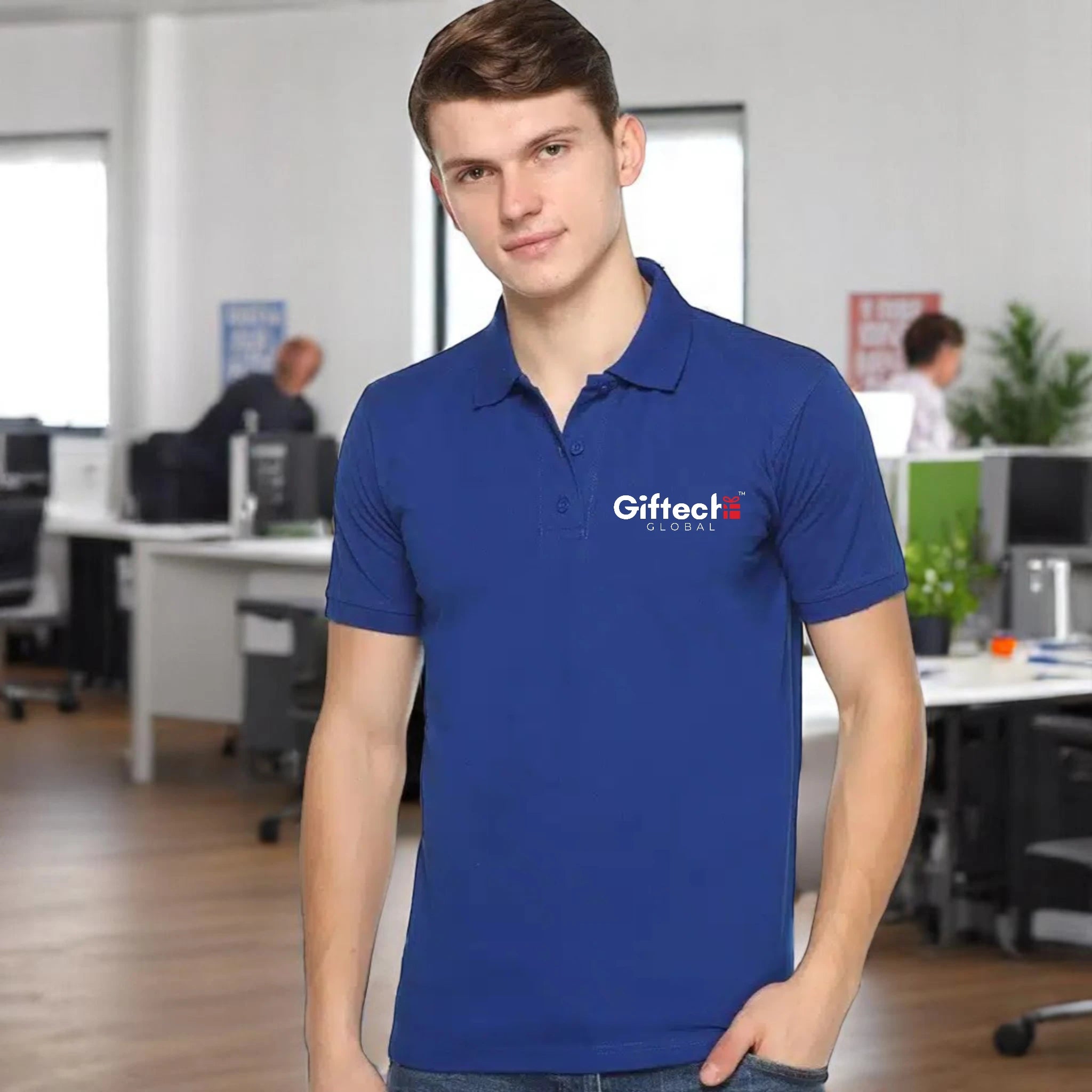 BlendSmart Fast Polo with Embroidered Logo Royal Blue