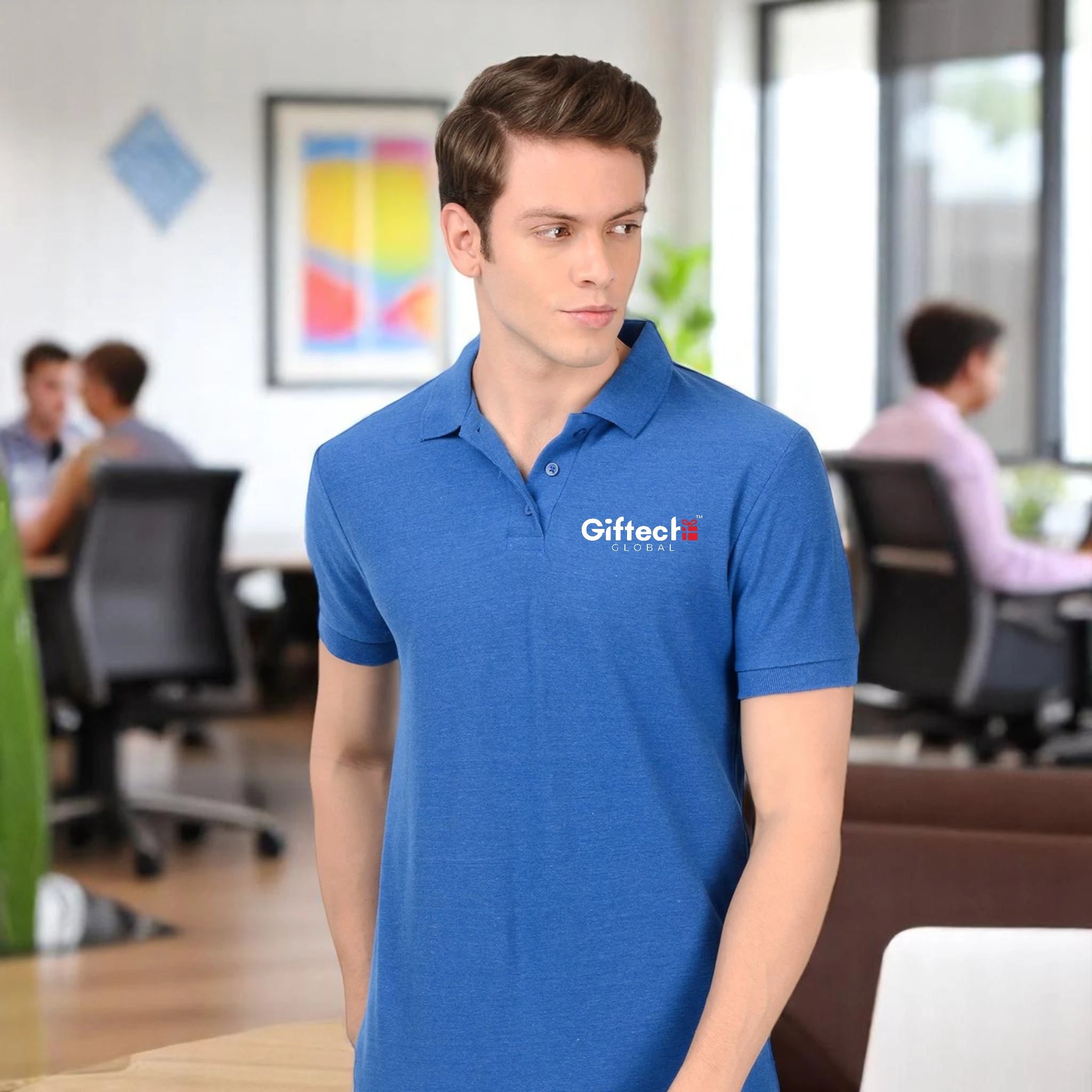 Youth Vibe Polo T-shirt with Embroidered Logo Royal Blue