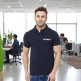 Youth Vibe Polo T-shirt with Embroidered Logo Navy Blue