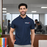 Youth Vibe Polo T-shirt with Embroidered Logo Navy Blue Melange