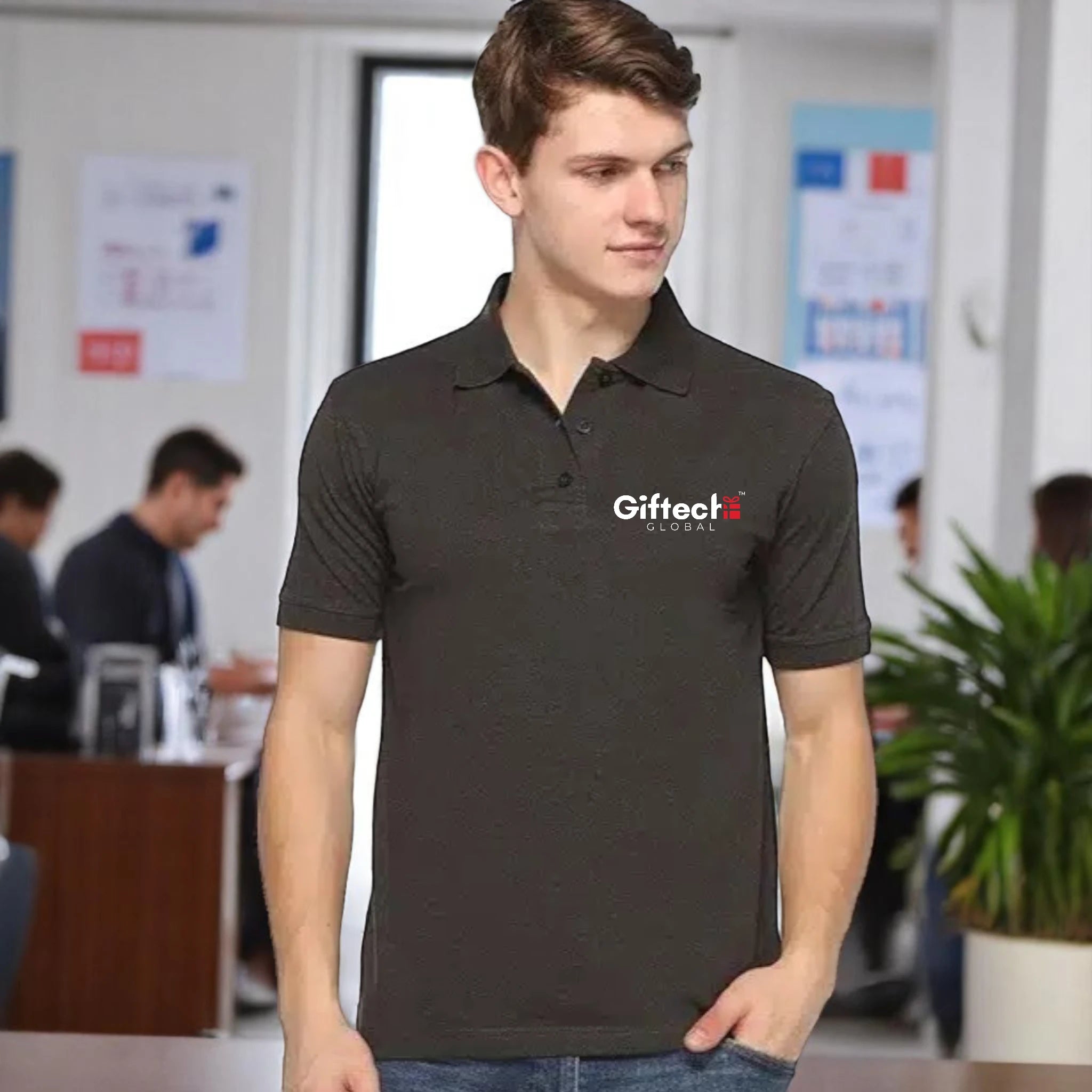 BlendSmart Fast Polo with Embroidered Logo Charcoal Grey