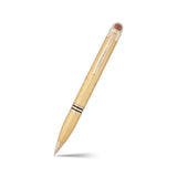 Beige pen with a metallic cap on a white background