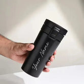 Personalised Black Push Button Flask