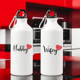 Personalised Valentine Hubby and Wifey Bottle Set