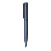 Blue pen with a textured finish on a white background