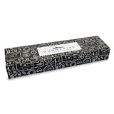 Black box with white submarine-themed illustrations on a white background