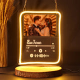 LED-lit Personalized Spotify Hanging Valentine Frame featuring custom couple photo and Spotify code, perfect for Valentine's Day home decoration.