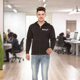 Blend Ease Zippered Hoodie with embroidered logo Black