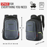 Verge 15.6 inch Casual Laptop Backpack with Rain Cover and Pouch (Grey Green, 36 Ltrs)