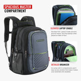 Verge 15.6 inch Casual Laptop Backpack with Rain Cover and Pouch (Grey Green, 36 Ltrs)