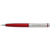 Red pen with silver accents on a white background