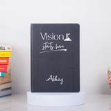 Clarity Begins Here Personalized Black Diary