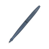Blue pen with a visible brand logo on a white background