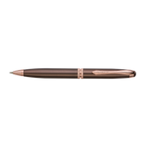 Rose gold pen on a white background