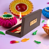 Laxmi, Ganesha, Saraswati Gold & Silver Plated Charan Paduka in Box