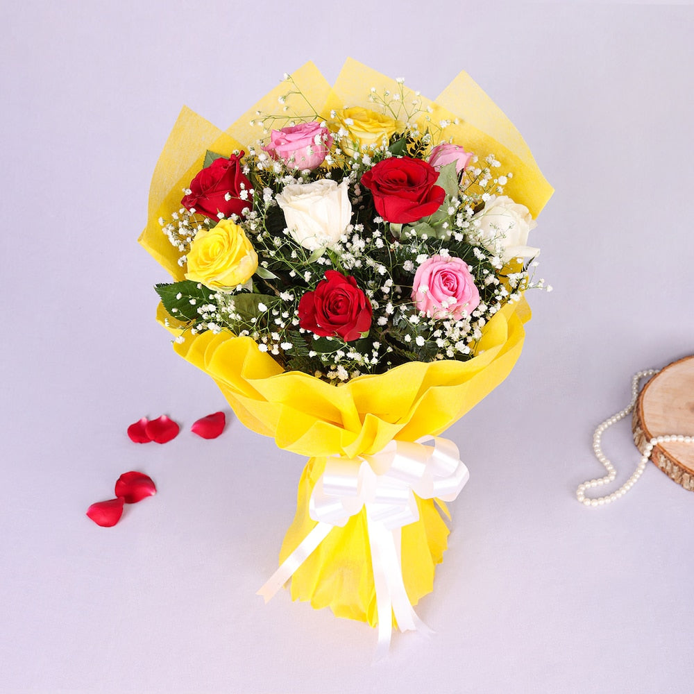 8 Mixed Roses Bouquet