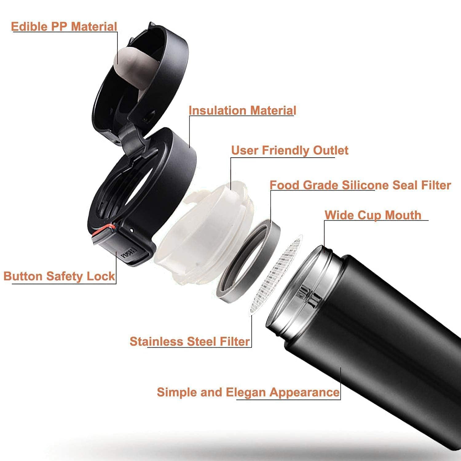 Push Button Vaccum Mug (380ml)