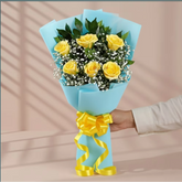 6 Yellow Roses Bouquet