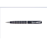 Black pen with silver accents on a white background