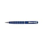 Blue pen with a grid pattern on a white background