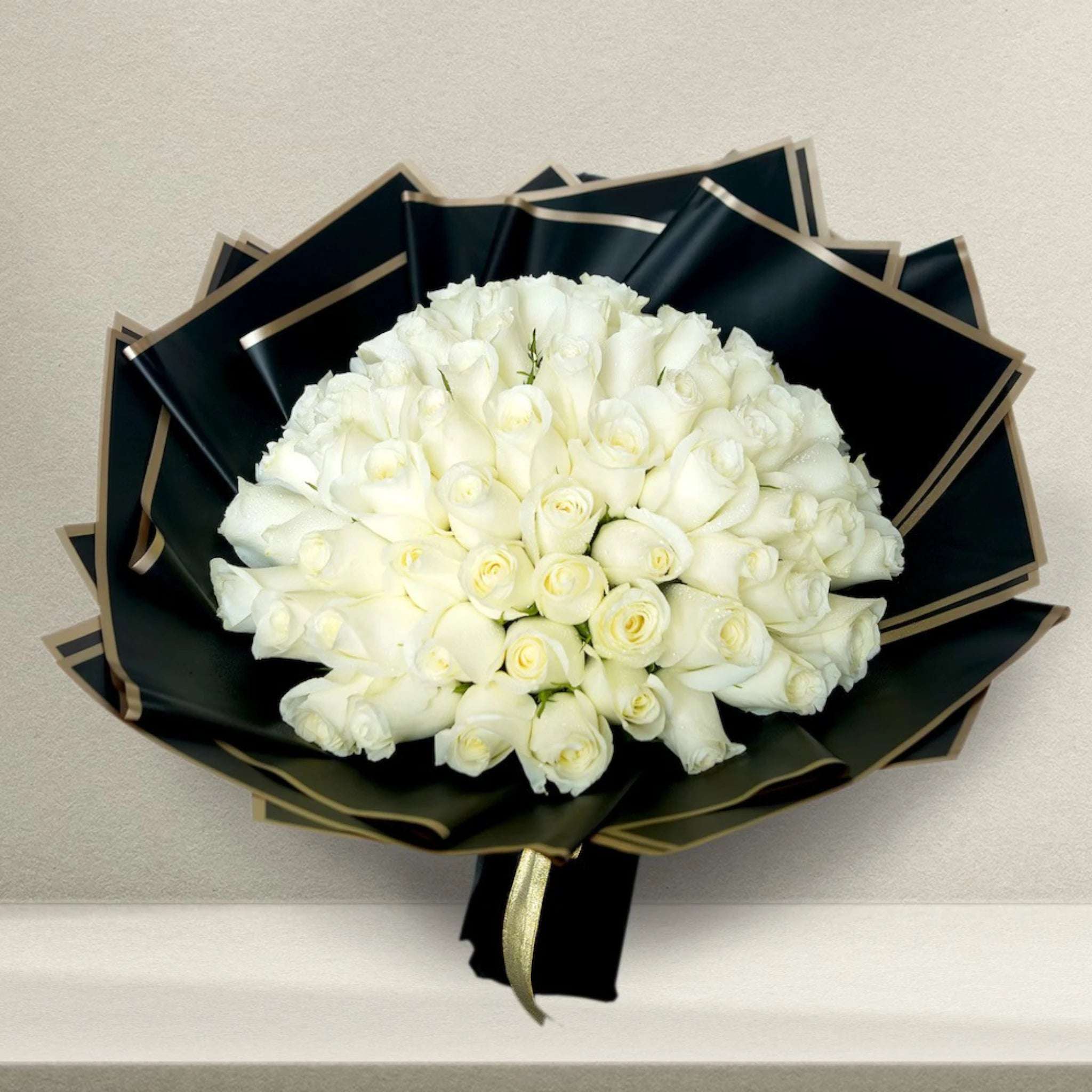 Peaceful White Roses Bouquet