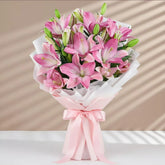 7 Pink Asiatic Lilies Bouquet