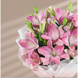 7 Pink Asiatic Lilies Bouquet