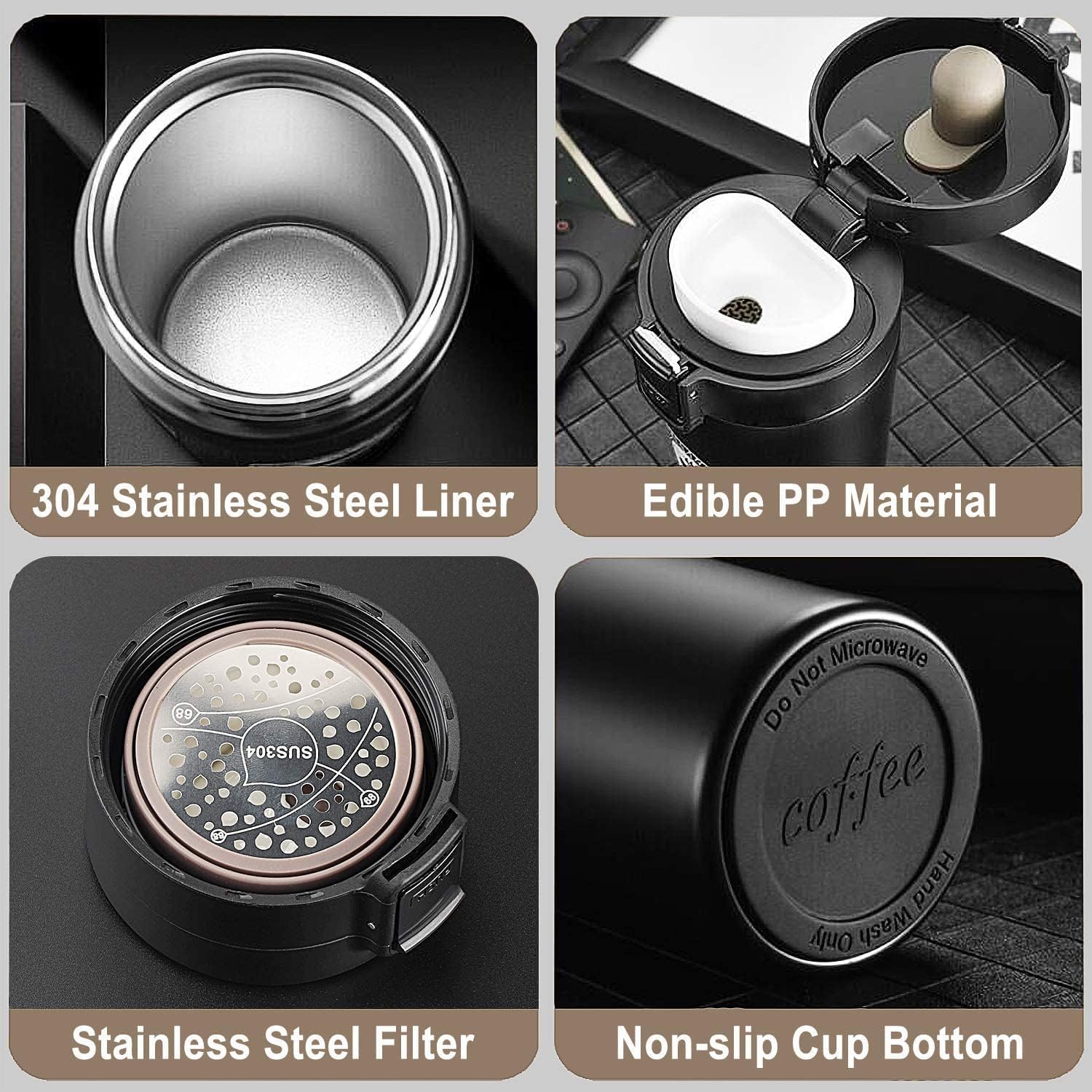 Push Button Vaccum Mug (380ml)