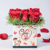 Red Roses You And Me Sticker Vase