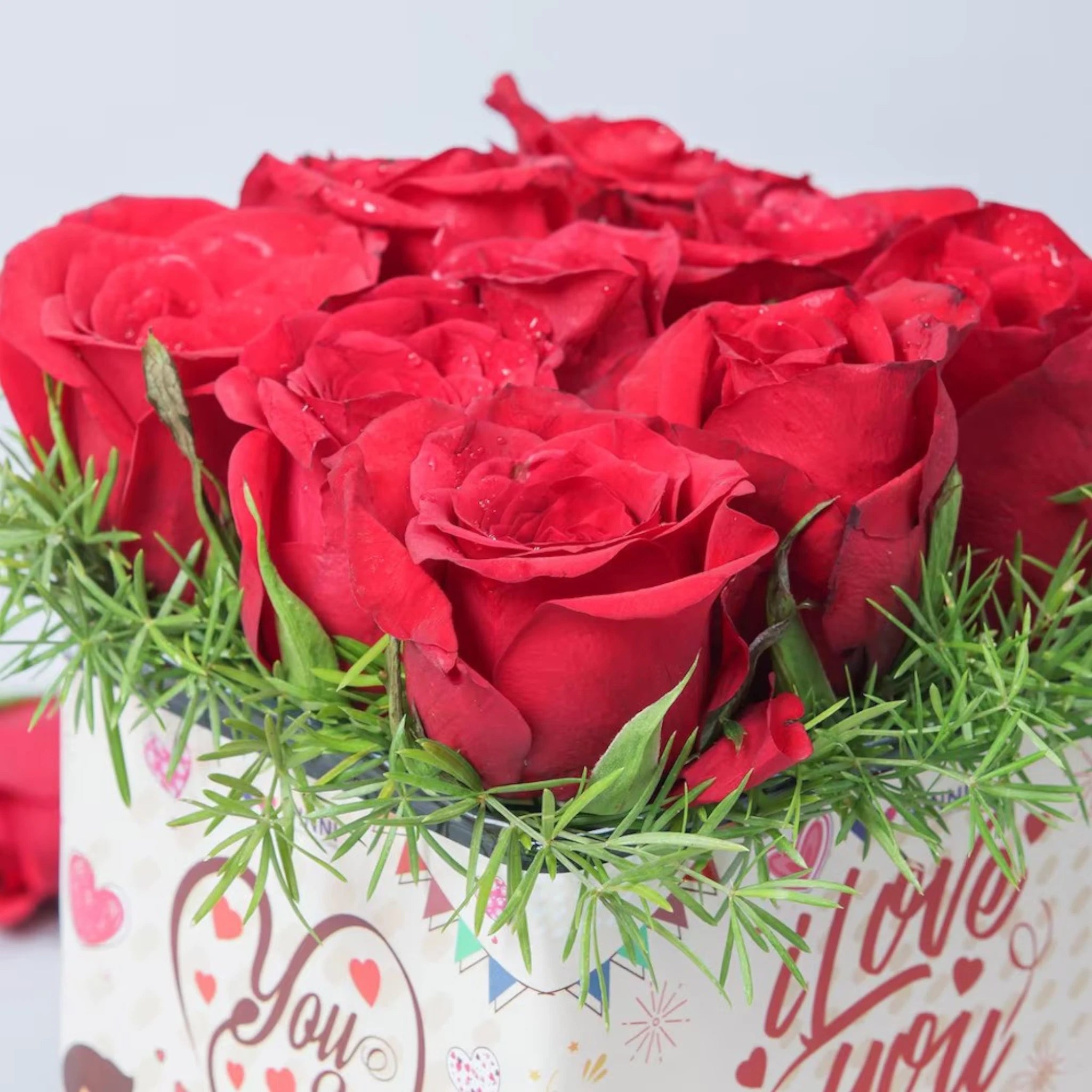 Red Roses You And Me Sticker Vase