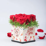 Red Roses You And Me Sticker Vase