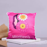 Women's Day cushion with floral design