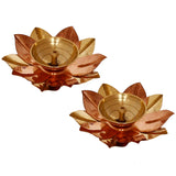 Luminous Brass Leaf Diya in a box
