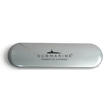 Silver rectangular case with 'Submarine' branding on a white background