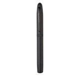 Black pen with visible brand name on a white background