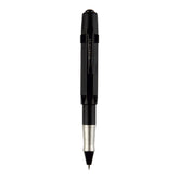 Black and silver pen on a white background