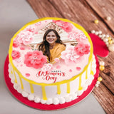Decorated Rosy Photo Cake