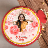 Decorated Rosy Photo Cake