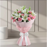 Asiatic Lilies And Carnations Flowers Bouquet
