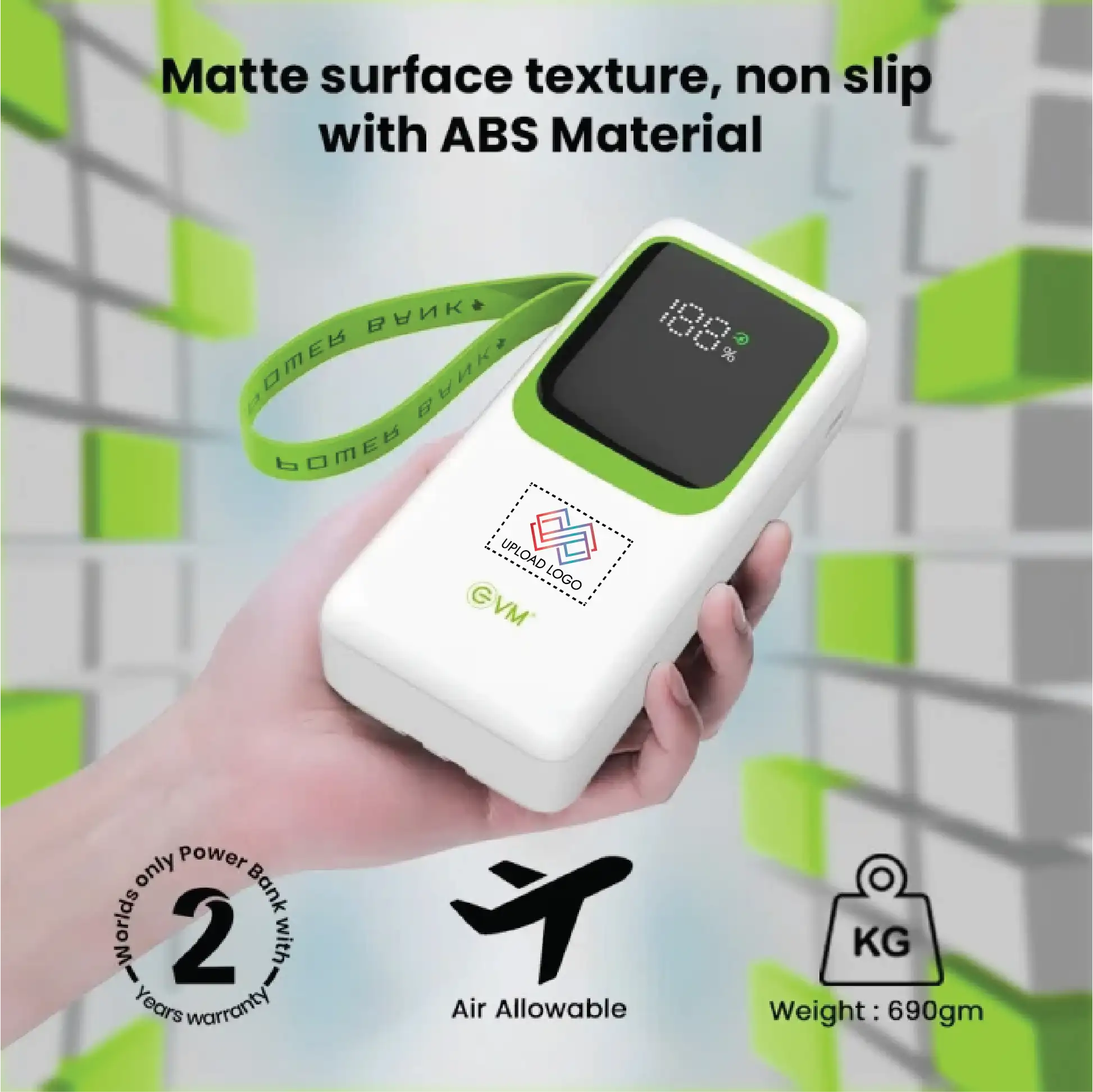 EVM Enlarge Pro White 30000MAH Power Bank EK1240