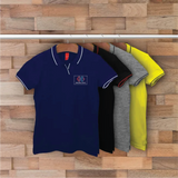 Women's Tipped Elegance Polo T-shirt with Embroidered Logo