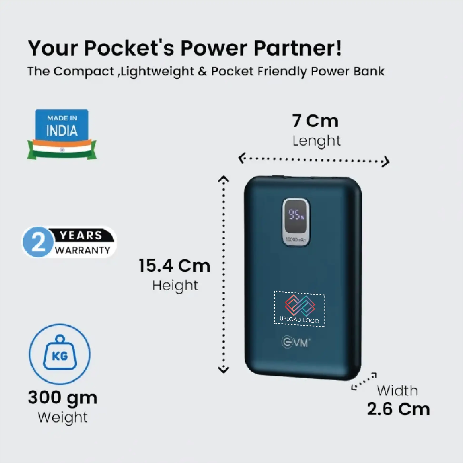 EVM EnNano Pro 10000mAh Powerbank Royal Blue