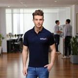 Bold Move Polo T-shirt with Embroidered Logo Navy Blue