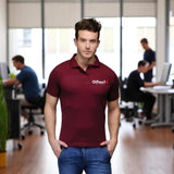 Bold Move Polo T-shirt with Embroidered Logo Maroon