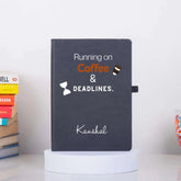 Powered by Coffee Black A5 Diary - Personalized