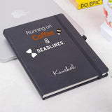 Powered by Coffee Black A5 Diary - Personalized