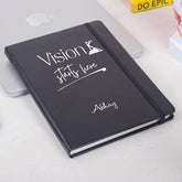 Clarity Begins Here Personalized Black Diary